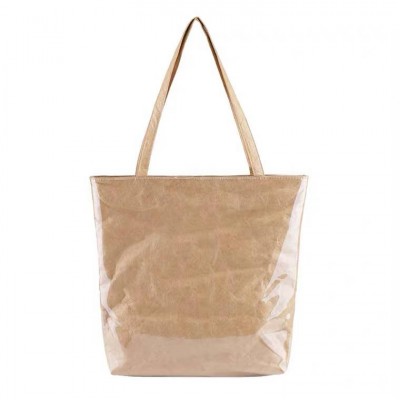 Custom Washable Kraft Paper Bag Women Paper Tote Bag Reusable Paper Shopping Bags